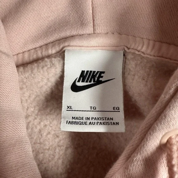 Nike Hoodie Womens XL Pink Pullover Sweatshirt Swoosh Logo Fleece DJ7668-864 - Picture 7 of 10